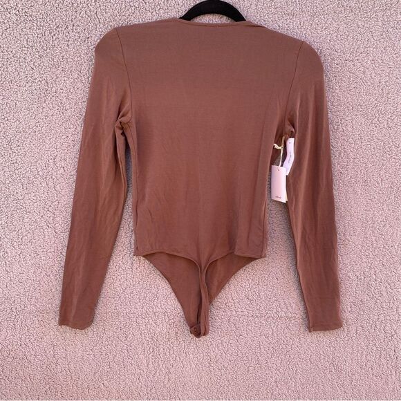 NEW Wilfred Toulouse Caramelized Walnut Noix De Grenoble Thong Bodysuit Sz S - Picture 5 of 11